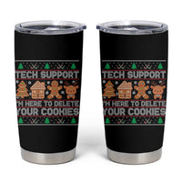 Funny Christmas Tech Support Tumbler Cup Computer Programmer Gift Here To Delete Cookies Ugly Xmas - Wonder Print Shop
