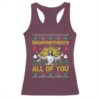 Funny Jesus Christmas Racerback Tank Top Disappointments All of You Jesus Ugly Xmas - Wonder Print Shop
