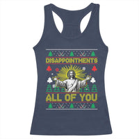 Funny Jesus Christmas Racerback Tank Top Disappointments All of You Jesus Ugly Xmas - Wonder Print Shop