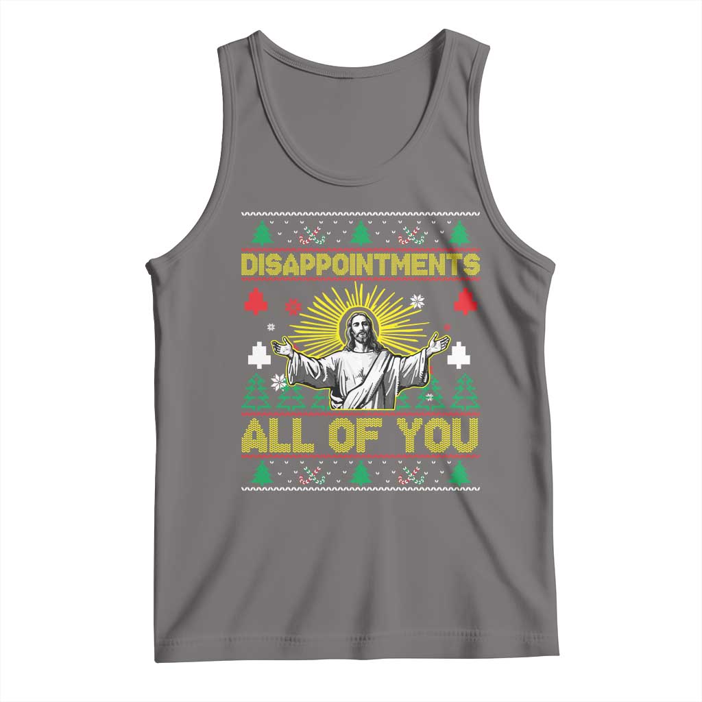Funny Jesus Christmas Tank Top Disappointments All of You Jesus Ugly Xmas - Wonder Print Shop