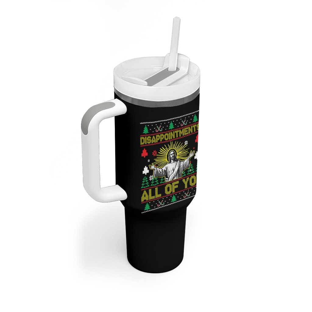 Funny Jesus Christmas Tumbler With Handle Disappointments All of You Jesus Ugly Xmas - Wonder Print Shop