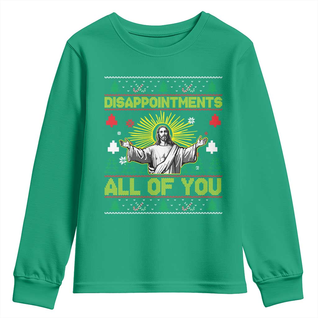 Funny Jesus Christmas Youth Sweatshirt Disappointments All of You Jesus Ugly Xmas - Wonder Print Shop