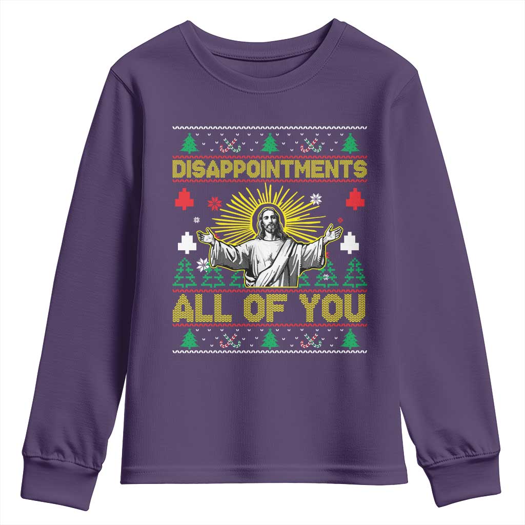 Funny Jesus Christmas Youth Sweatshirt Disappointments All of You Jesus Ugly Xmas - Wonder Print Shop