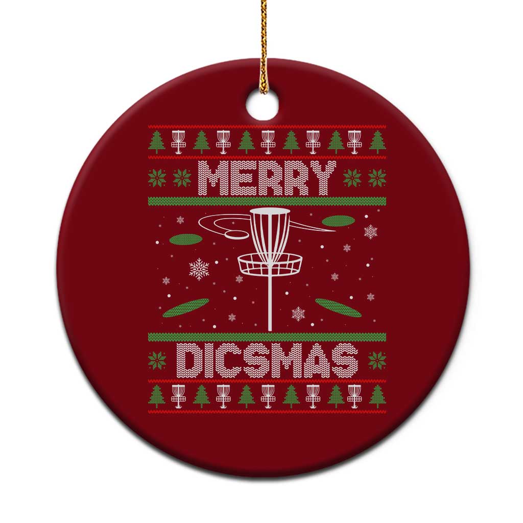 Disc Golf Christmas Ceramic Ornament Merry Discmas Ugly Xmas - Wonder Print Shop