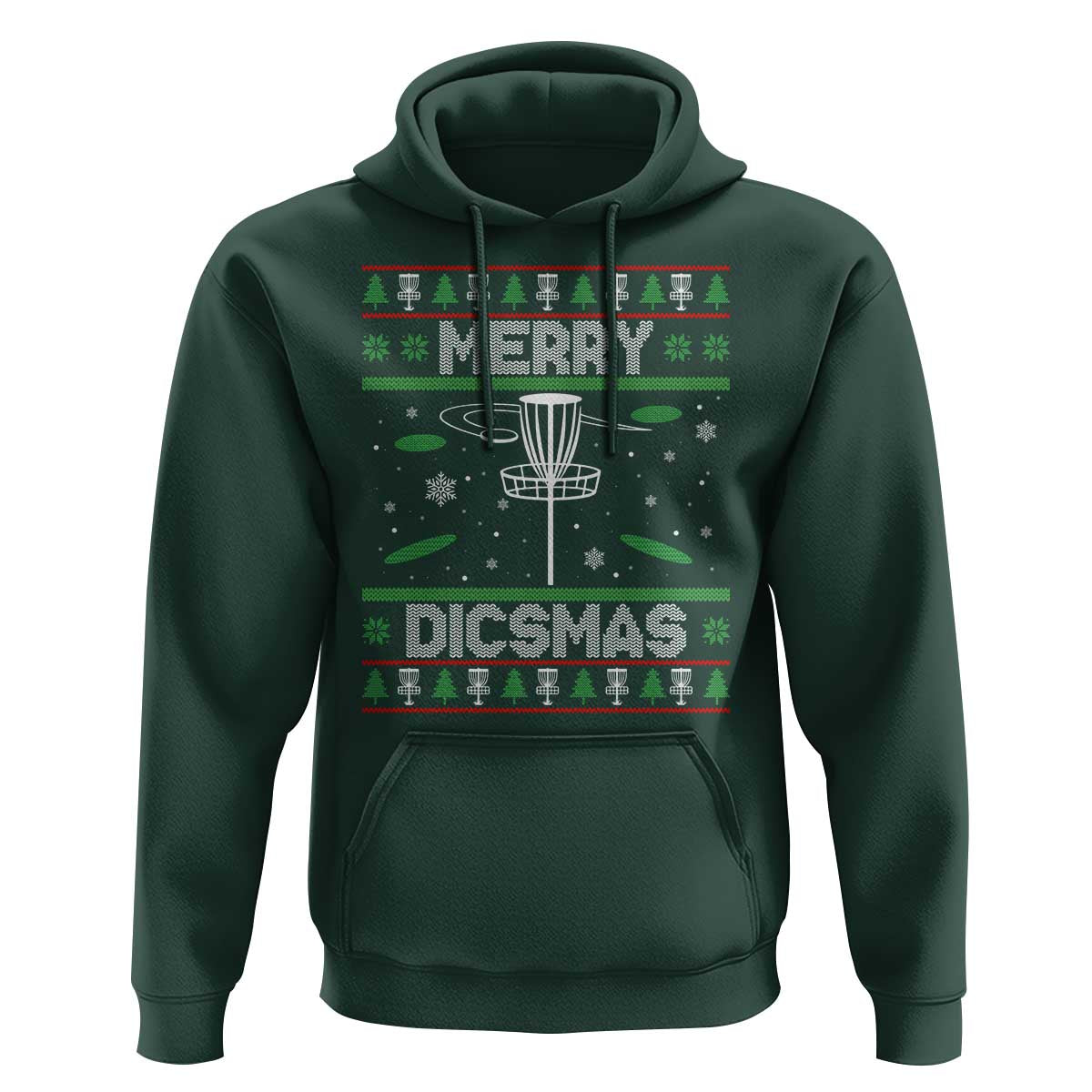 Disc Golf Christmas Hoodie Merry Discmas Ugly Xmas - Wonder Print Shop