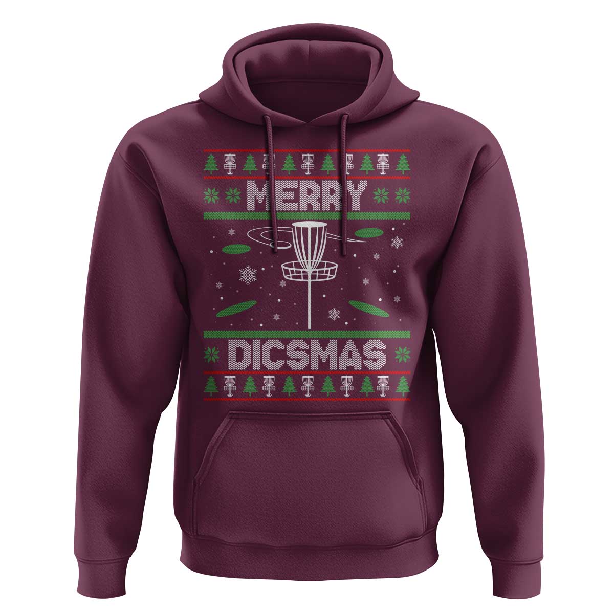 Disc Golf Christmas Hoodie Merry Discmas Ugly Xmas - Wonder Print Shop