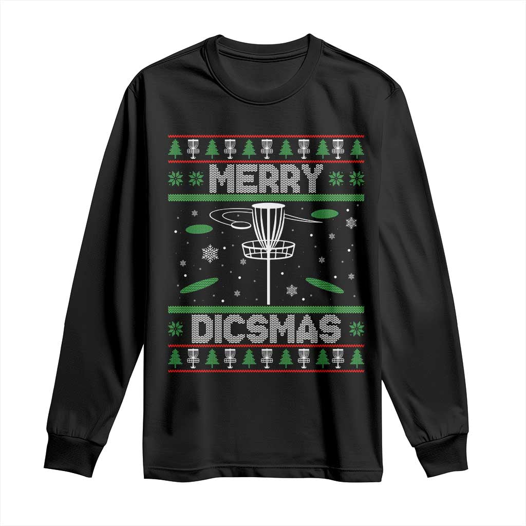 Disc Golf Christmas Long Sleeve Shirt Merry Discmas Ugly Xmas - Wonder Print Shop