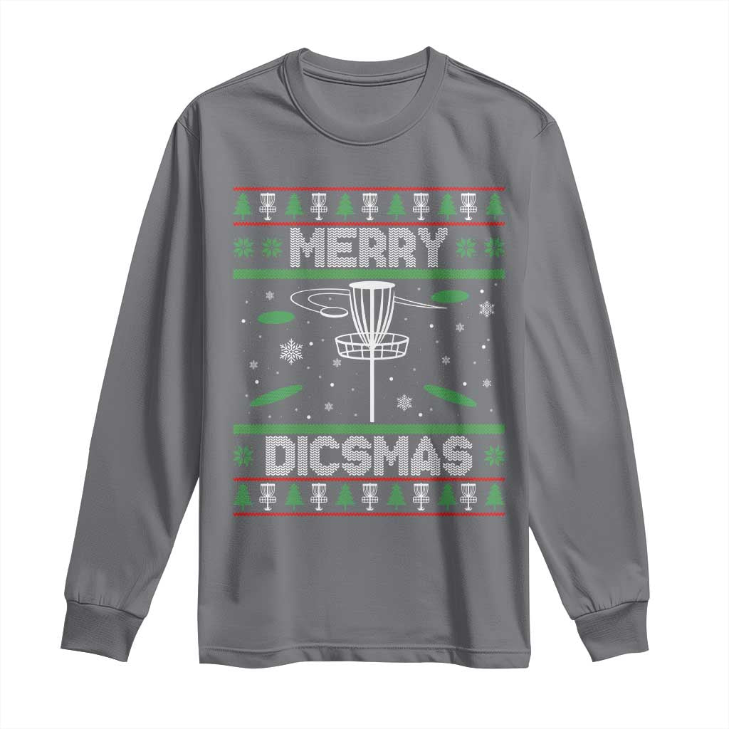 Disc Golf Christmas Long Sleeve Shirt Merry Discmas Ugly Xmas - Wonder Print Shop