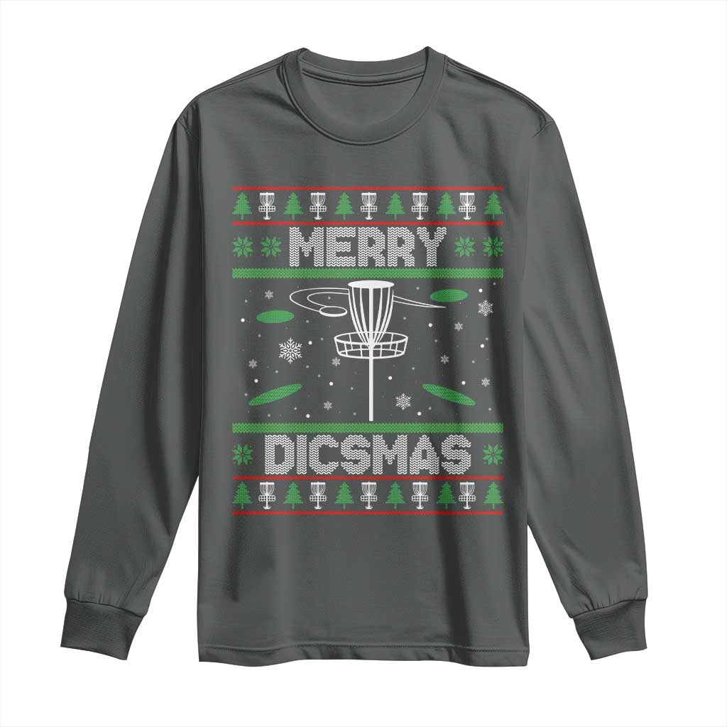 Disc Golf Christmas Long Sleeve Shirt Merry Discmas Ugly Xmas - Wonder Print Shop