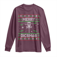 Disc Golf Christmas Long Sleeve Shirt Merry Discmas Ugly Xmas - Wonder Print Shop