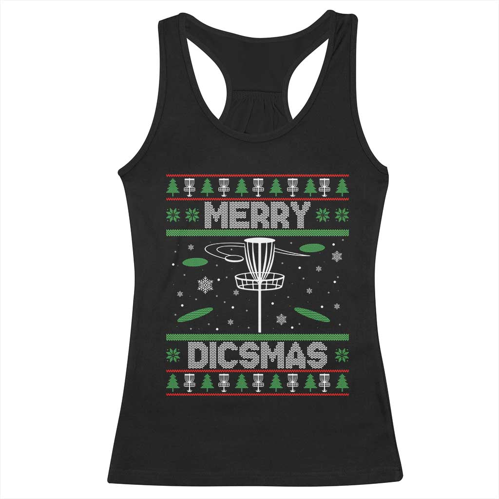 Disc Golf Christmas Racerback Tank Top Merry Discmas Ugly Xmas - Wonder Print Shop
