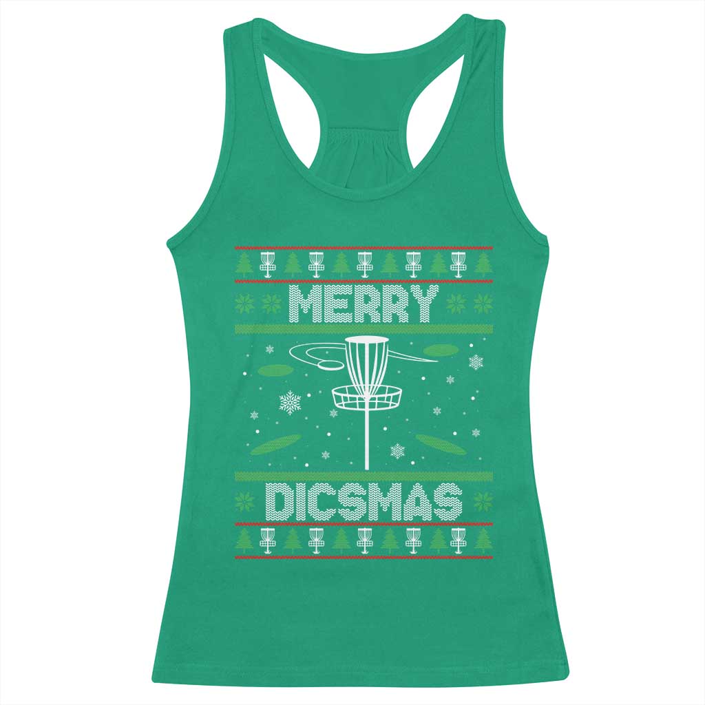 Disc Golf Christmas Racerback Tank Top Merry Discmas Ugly Xmas - Wonder Print Shop