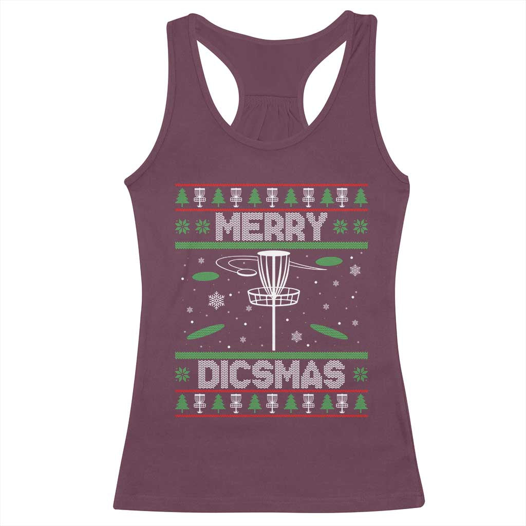 Disc Golf Christmas Racerback Tank Top Merry Discmas Ugly Xmas - Wonder Print Shop