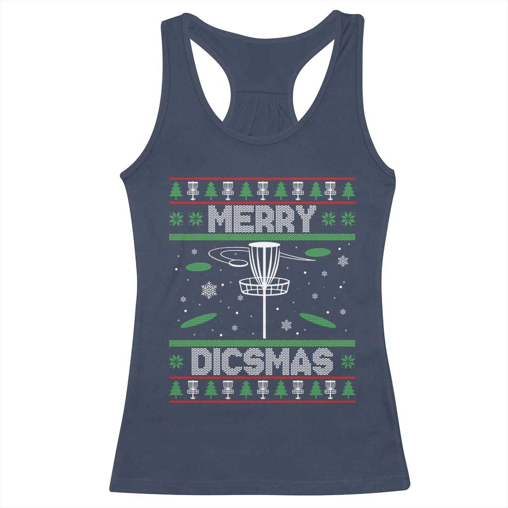 Disc Golf Christmas Racerback Tank Top Merry Discmas Ugly Xmas - Wonder Print Shop