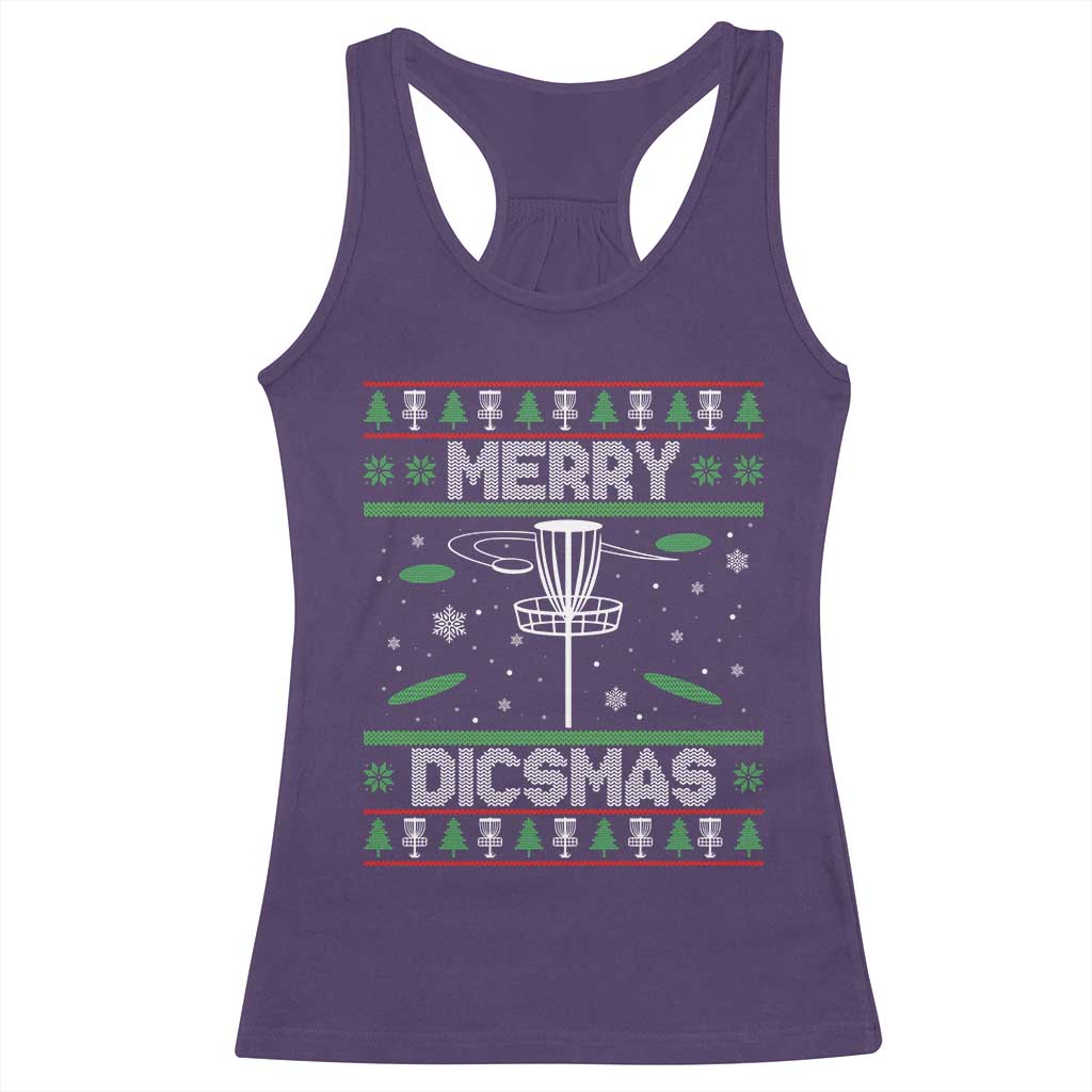 Disc Golf Christmas Racerback Tank Top Merry Discmas Ugly Xmas - Wonder Print Shop