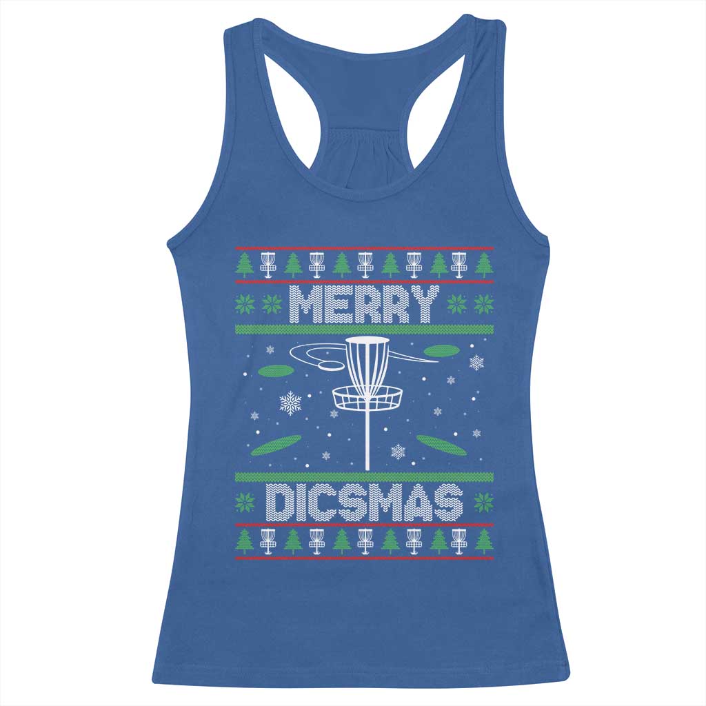 Disc Golf Christmas Racerback Tank Top Merry Discmas Ugly Xmas - Wonder Print Shop
