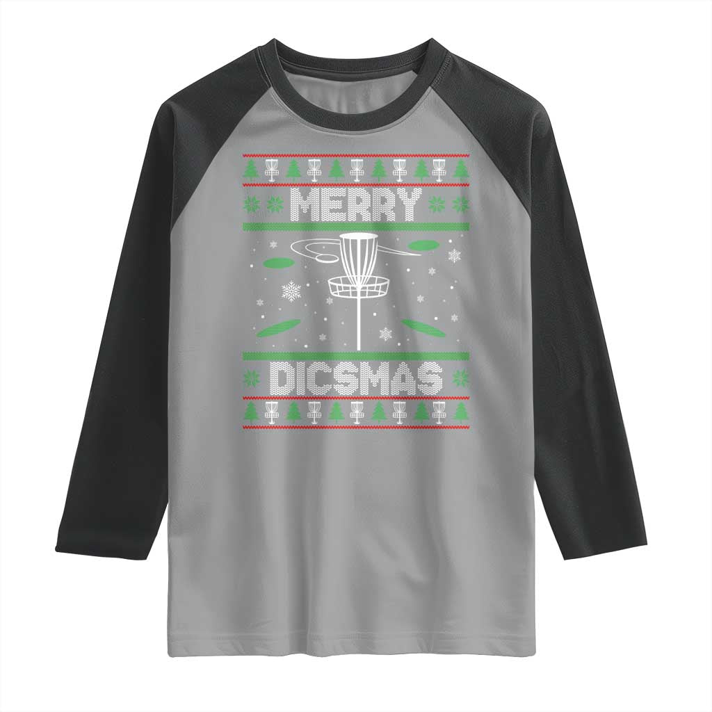 Disc Golf Christmas Raglan Shirt Merry Discmas Ugly Xmas - Wonder Print Shop