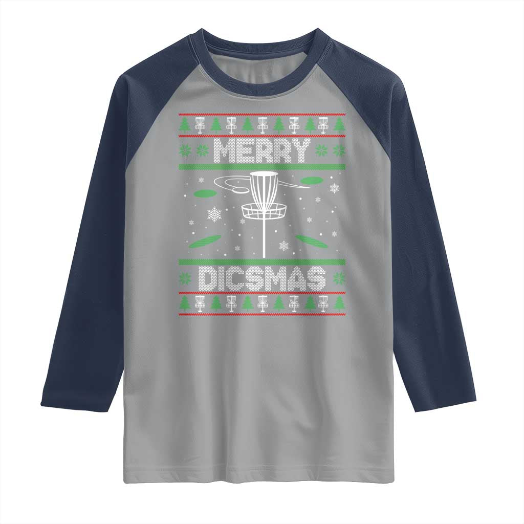 Disc Golf Christmas Raglan Shirt Merry Discmas Ugly Xmas - Wonder Print Shop