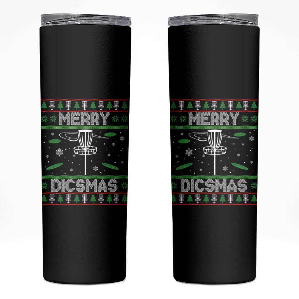 Disc Golf Christmas Skinny Tumbler Merry Discmas Ugly Xmas - Wonder Print Shop
