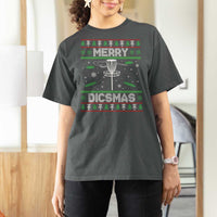 Disc Golf Christmas T Shirt For Women Merry Discmas Ugly Xmas - Wonder Print Shop