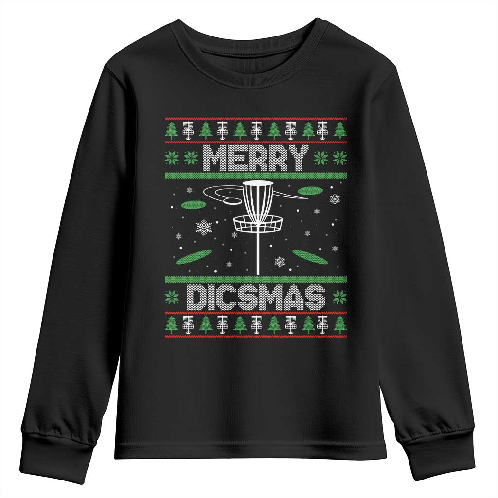 Disc Golf Christmas Youth Sweatshirt Merry Discmas Ugly Xmas - Wonder Print Shop