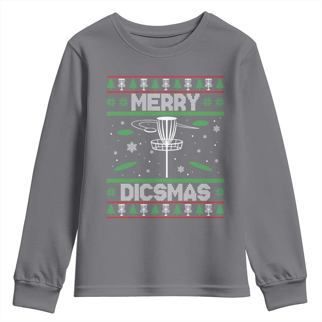 Disc Golf Christmas Youth Sweatshirt Merry Discmas Ugly Xmas - Wonder Print Shop