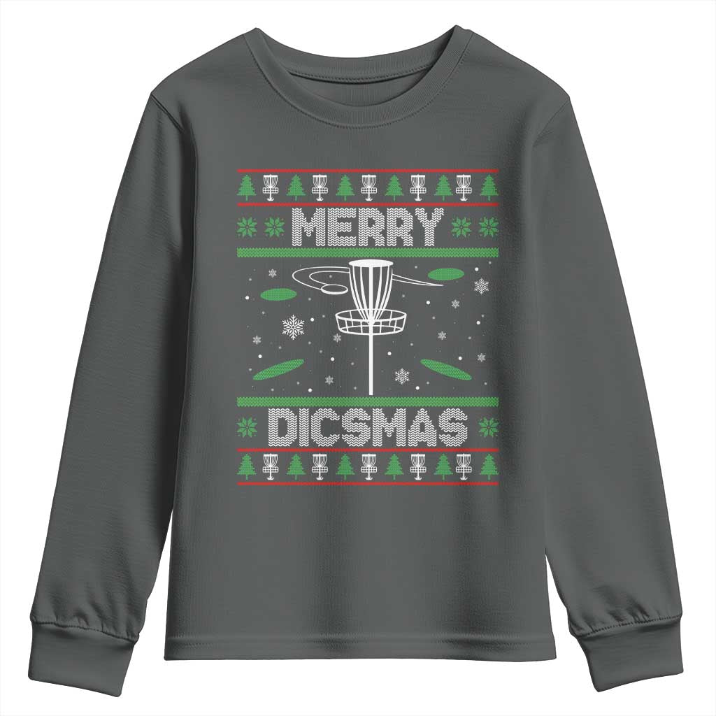 Disc Golf Christmas Youth Sweatshirt Merry Discmas Ugly Xmas - Wonder Print Shop