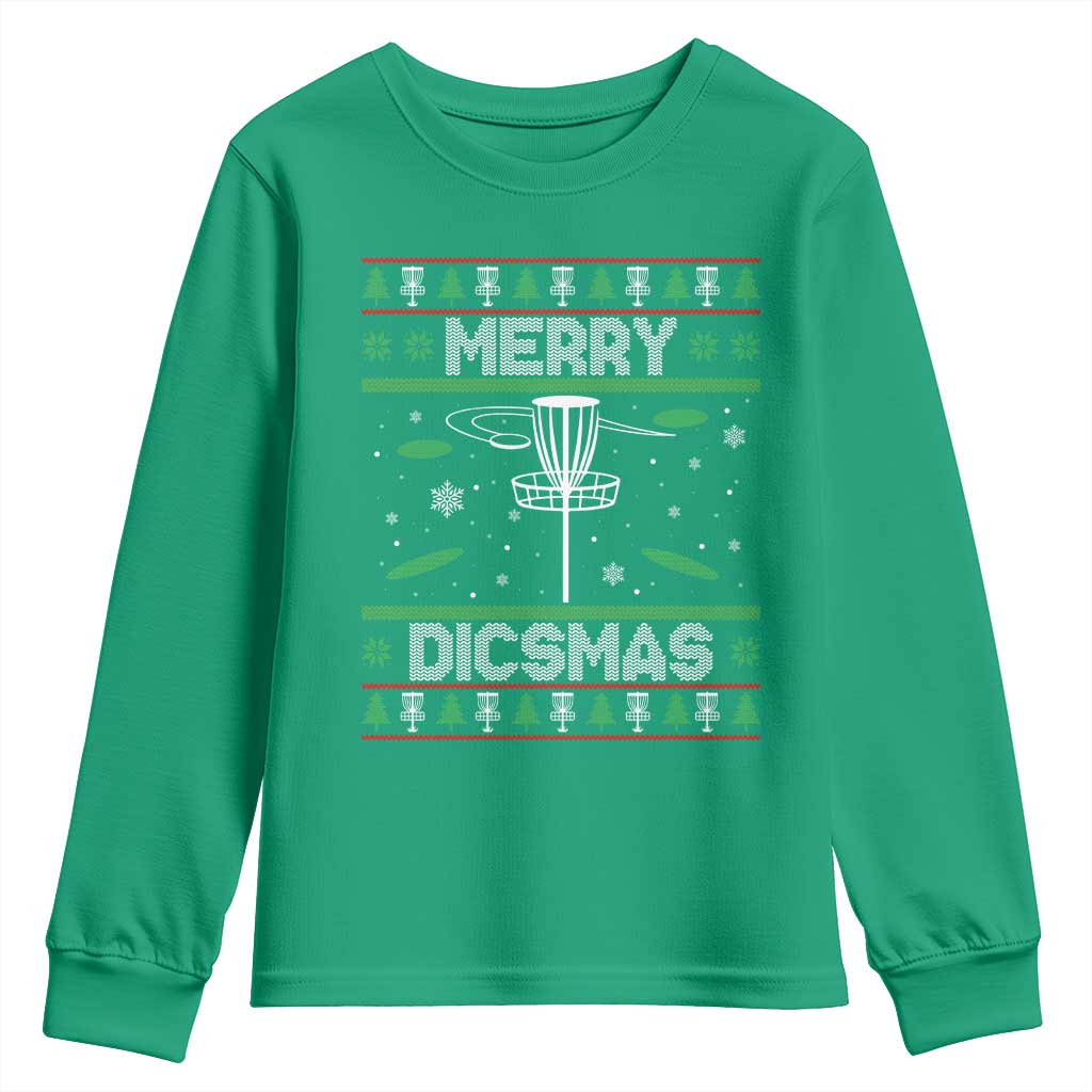 Disc Golf Christmas Youth Sweatshirt Merry Discmas Ugly Xmas - Wonder Print Shop