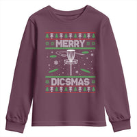 Disc Golf Christmas Youth Sweatshirt Merry Discmas Ugly Xmas - Wonder Print Shop