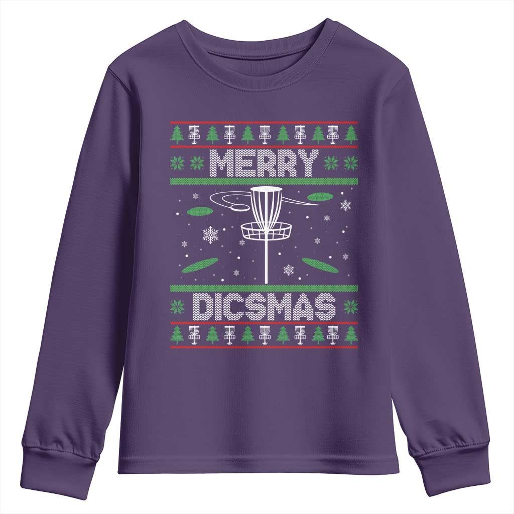 Disc Golf Christmas Youth Sweatshirt Merry Discmas Ugly Xmas - Wonder Print Shop