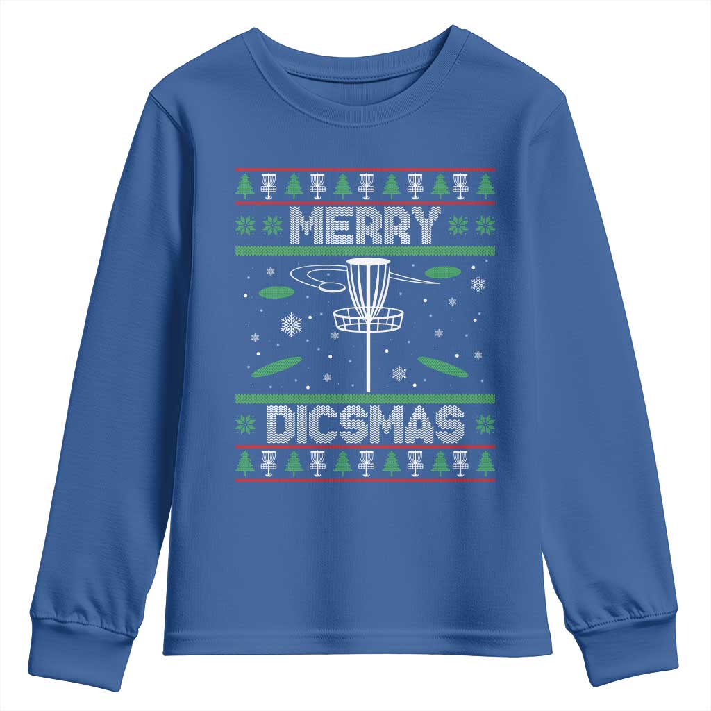 Disc Golf Christmas Youth Sweatshirt Merry Discmas Ugly Xmas - Wonder Print Shop