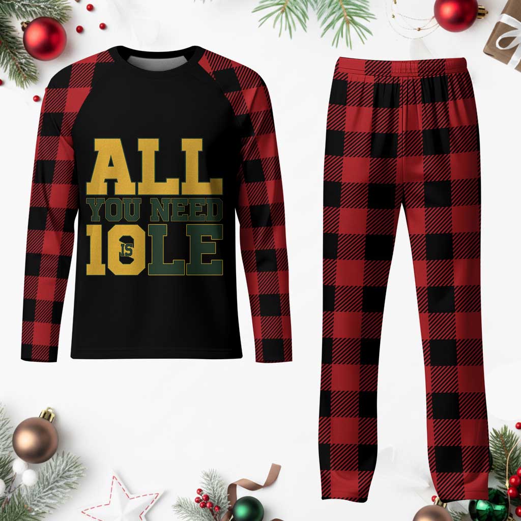 All You Need is Love Plaid Pajama Set Retro Jordan GB Football Lover Fan Gift - Wonder Print Shop