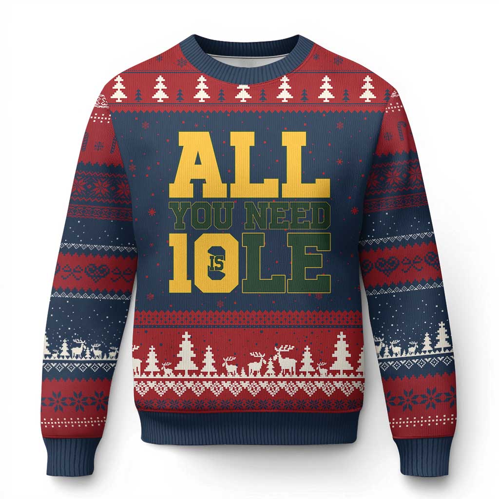 All You Need is Love Ugly Christmas Sweater Retro Jordan GB Football Lover Fan Gift - Wonder Print Shop