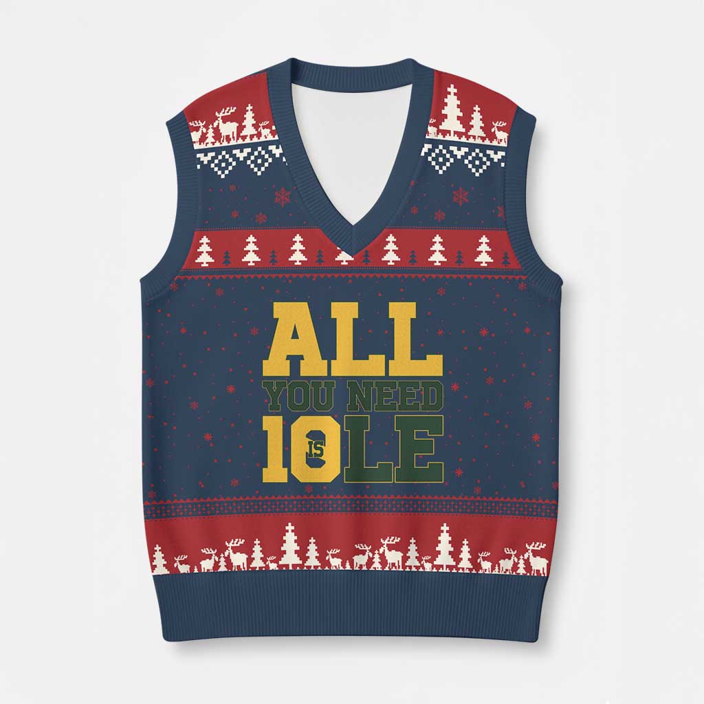 All You Need is Love V-Neck Knit Sweater Vest Retro Jordan GB Football Lover Fan Gift - Wonder Print Shop