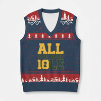 All You Need is Love V-Neck Knit Sweater Vest Retro Jordan GB Football Lover Fan Gift - Wonder Print Shop