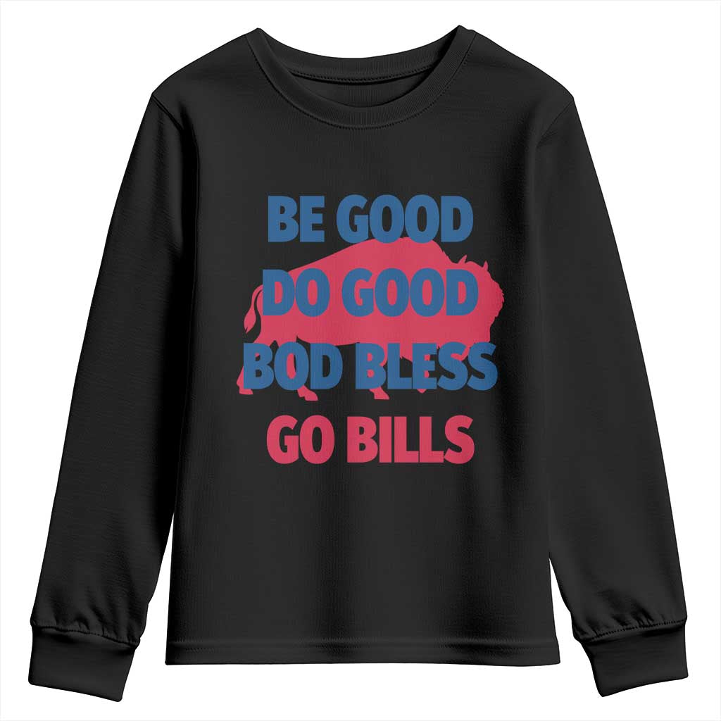 Football Lovers Youth Sweatshirt Game Day Be Good Do Good God Bless Go BFB - Wonder Print Shop