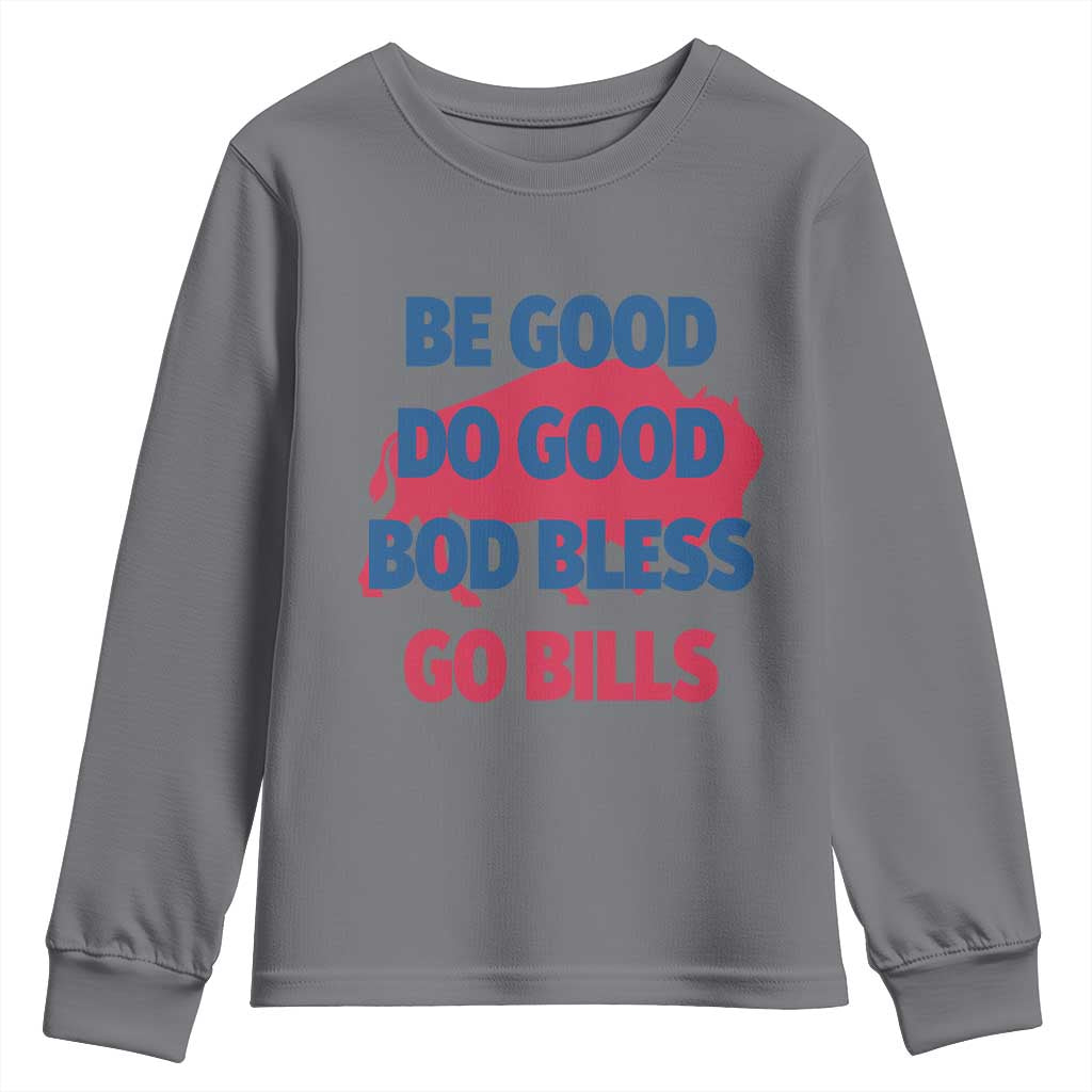 Football Lovers Youth Sweatshirt Game Day Be Good Do Good God Bless Go BFB - Wonder Print Shop