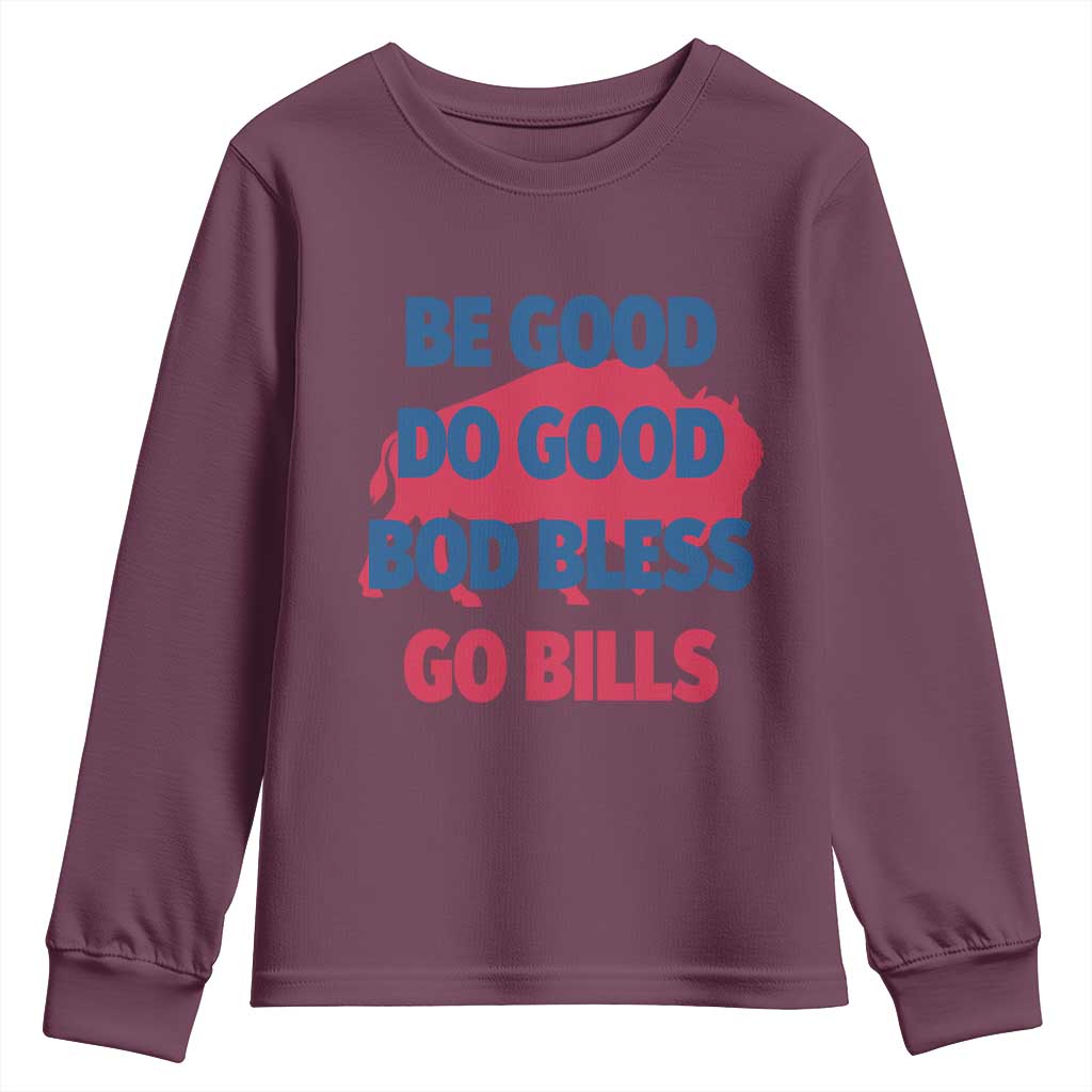 Football Lovers Youth Sweatshirt Game Day Be Good Do Good God Bless Go BFB - Wonder Print Shop