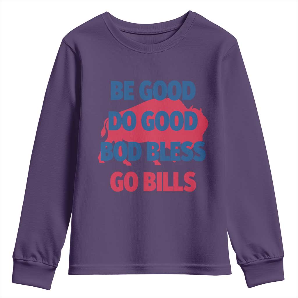 Football Lovers Youth Sweatshirt Game Day Be Good Do Good God Bless Go BFB - Wonder Print Shop