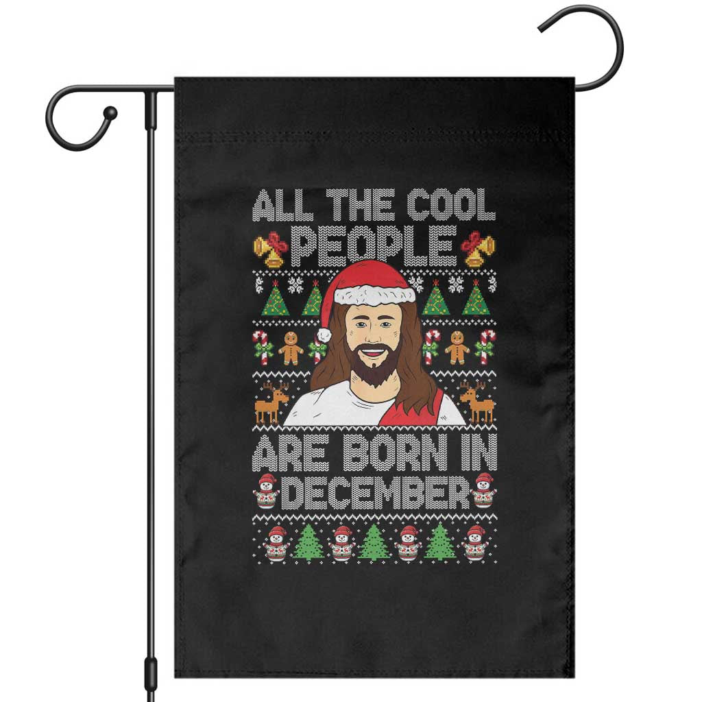 Funny Jesus Christmas December Birthday Garden Flag Ugly Xmas - Wonder Print Shop