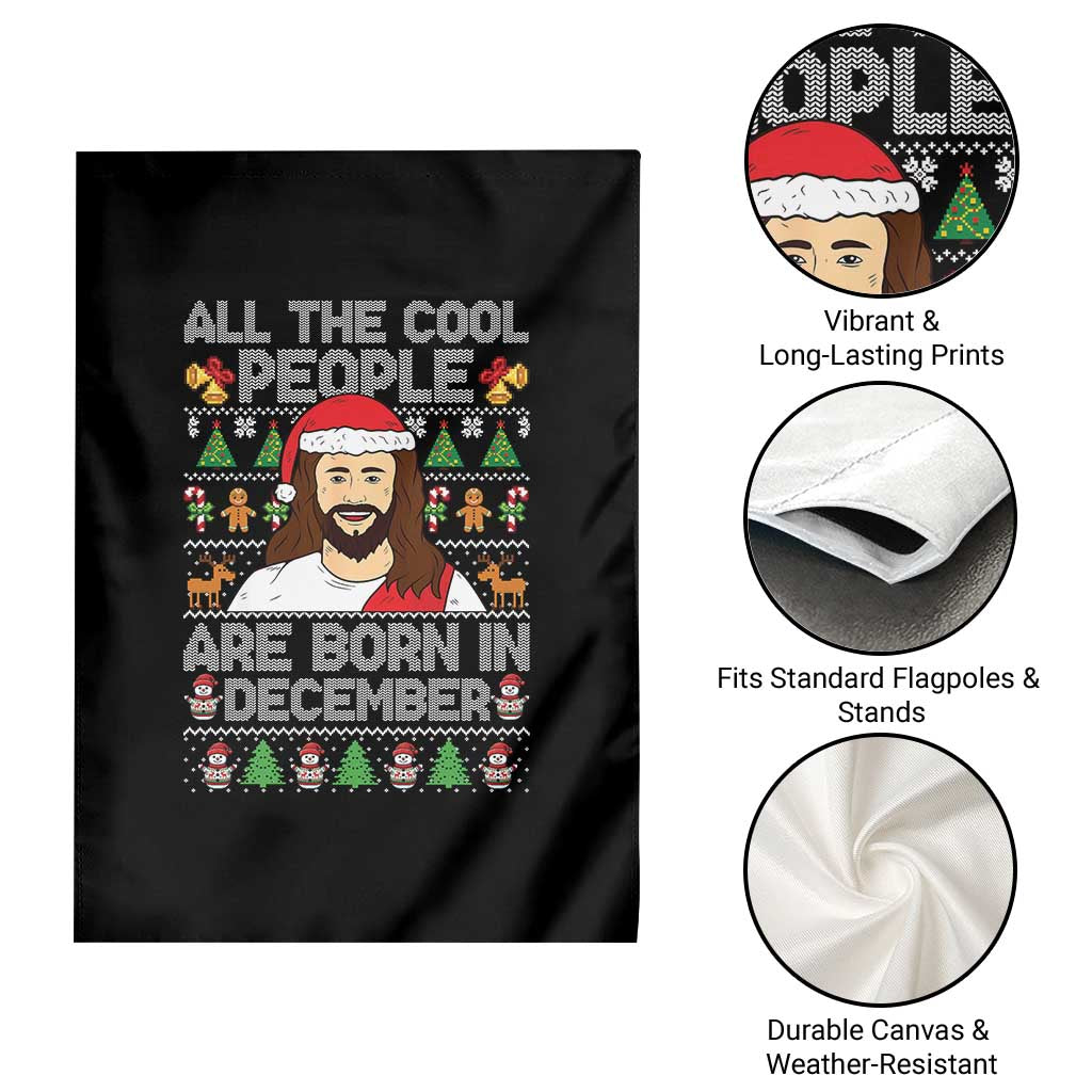 Funny Jesus Christmas December Birthday Garden Flag Ugly Xmas - Wonder Print Shop