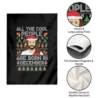 Funny Jesus Christmas December Birthday Garden Flag Ugly Xmas - Wonder Print Shop