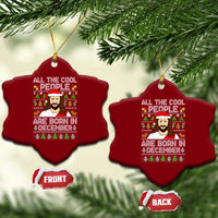 Funny Jesus Christmas December Birthday Ceramic Ornament Ugly Xmas - Wonder Print Shop
