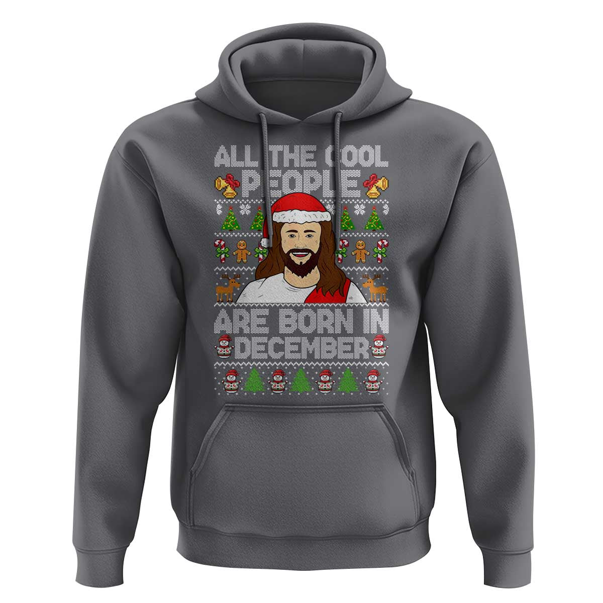 Funny Jesus Christmas December Birthday Hoodie Ugly Xmas - Wonder Print Shop