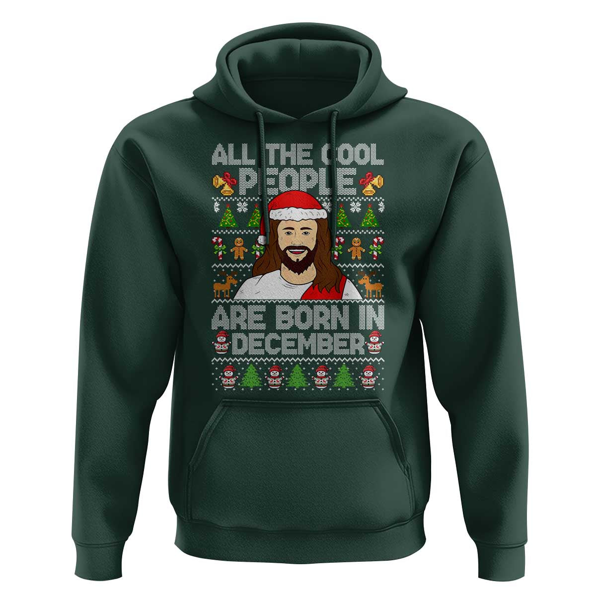 Funny Jesus Christmas December Birthday Hoodie Ugly Xmas - Wonder Print Shop