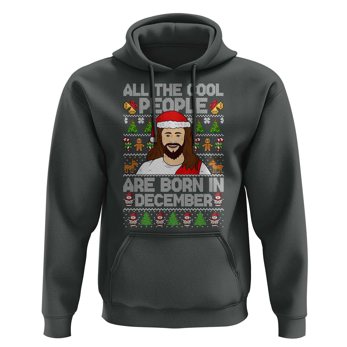 Funny Jesus Christmas December Birthday Hoodie Ugly Xmas - Wonder Print Shop