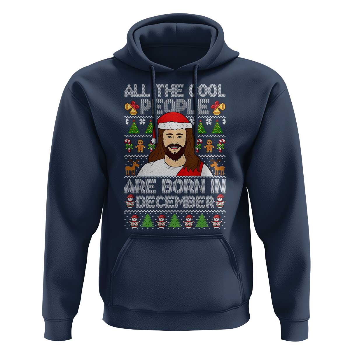 Funny Jesus Christmas December Birthday Hoodie Ugly Xmas - Wonder Print Shop