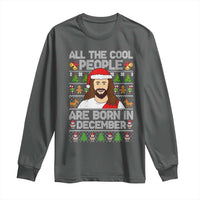 Funny Jesus Christmas December Birthday Long Sleeve Shirt Ugly Xmas - Wonder Print Shop