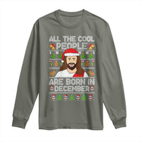 Funny Jesus Christmas December Birthday Long Sleeve Shirt Ugly Xmas - Wonder Print Shop