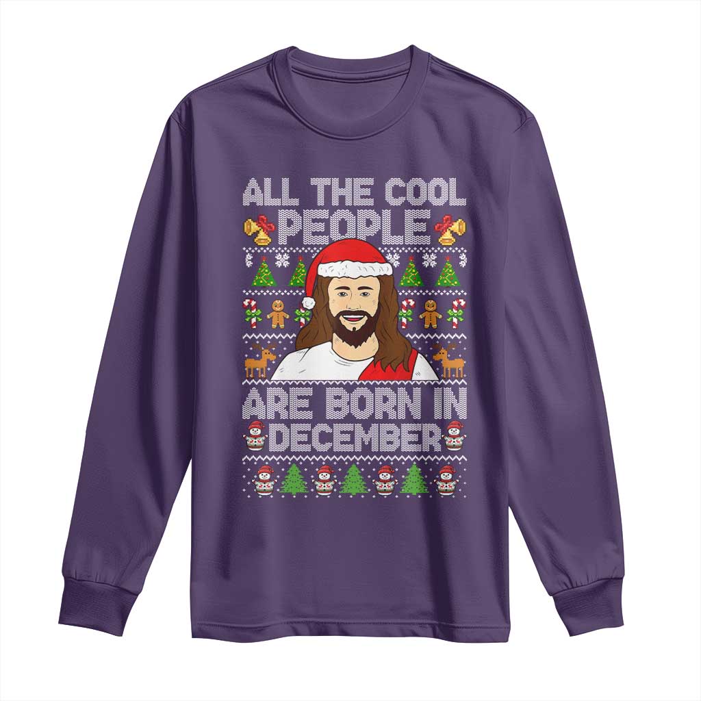 Funny Jesus Christmas December Birthday Long Sleeve Shirt Ugly Xmas - Wonder Print Shop